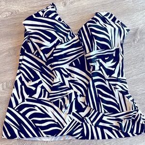 Ruby Ribbon Bora Bora Tankini Zebra Swimsuit Womans Size 12, Flattering Ruffle